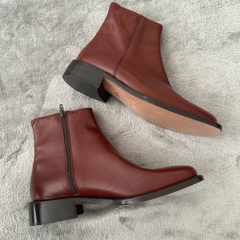 J. Crew Women's Burgundy Leather Ankle Boots